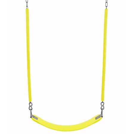 SWINGAN Belt Swing For All Ages - Soft Grip Chain - Fully Assembled - Yellow SW27CS-YL